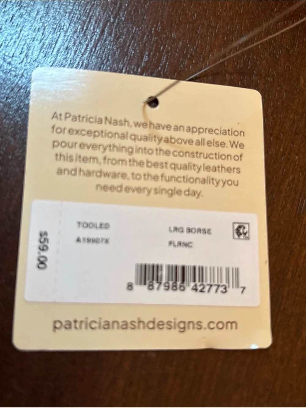 Patricia Nash Tan Floral Embossed Leather Kisslock Coin Wallet with Keyring